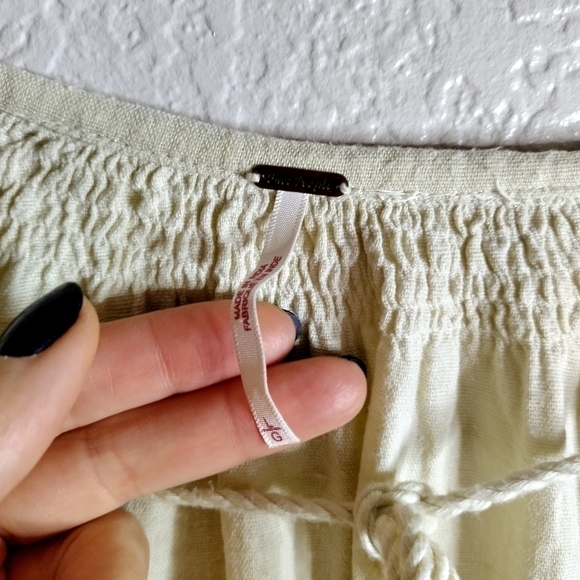 Free People All My Life Embroidered Bohemain deep v neck mini Dress sz L - Picture 3 of 10